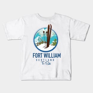 Fort William scotland skiing logo Kids T-Shirt